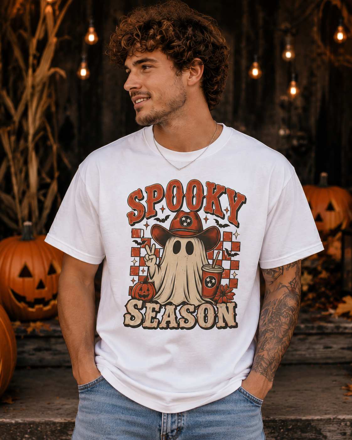 Spooky Season Ghost Tee — Halloween Graphic T-Shirt